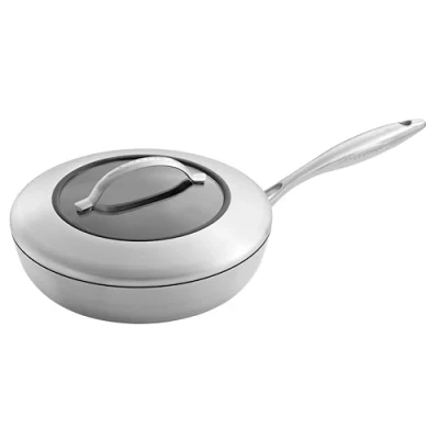 Afbeelding van Scanpan CTX Stoofpan met deksel, 26 cm, 5 laags roestvrij staal/aluminium, geschikt voor alle warmtebronnen, multifunctionele inductiepan, Stratanium antiaanbaklaag, ovenvast