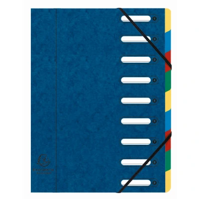 Afbeelding van Exacompta Ref. 5309E 1 Sorteermap HARMONIKA met elastieken en uitgesneden vensters Omslag in glanskarton uitbreidbare rug 9 vakken voor A4 afmeting 24,5 x 32cm willekeurige kleuren