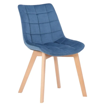 Afbeelding van CLP Eetkamerstoel Passaic Fluweel Blauw