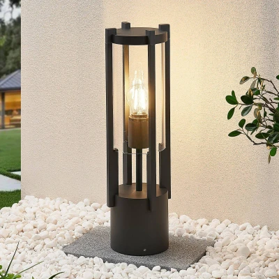 Afbeelding van Lucande Sokkellamp 1licht Gegoten aluminium, glas H: 50 cm E27 grafiet