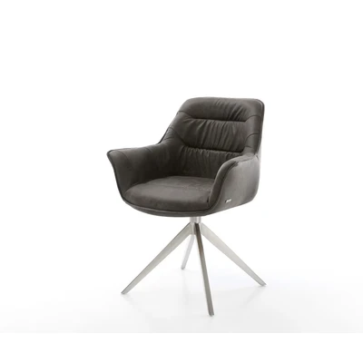 Afbeelding van Draaistoel Kaira Flex kruisframe breed roestvrij staal antraciet vintage 360