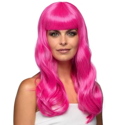 Afbeelding van Boland Pruik Chique icy pink Roze Golvend Lang Vrouwen Glitter and Glamour