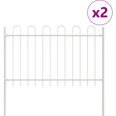 Afbeelding van vidaXL Tuin Omheining Set van 2 Wit Metaal 1 m hoog x 3,4 lang