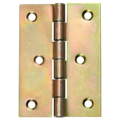Afbeelding van 8 opgerolde scharnieren deurscharnieren halfbreed Retro 80 x 60 mm geel verzinkt