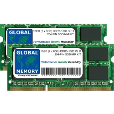 Afbeelding van 16GB (2 x 8GB) DDR3 1600MHz PC3 12800 204 PIN SODIMM GEHEUGEN RAM KIT VOOR INTEL IMAC (LAAT 2012 LAAT 2013)