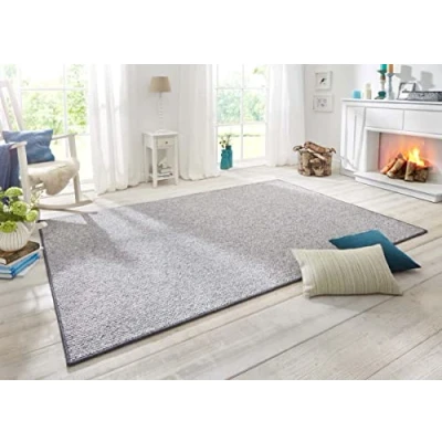 Afbeelding van Tapijt/Vloerkleed Wol optiek Grijs 80x150 Cm