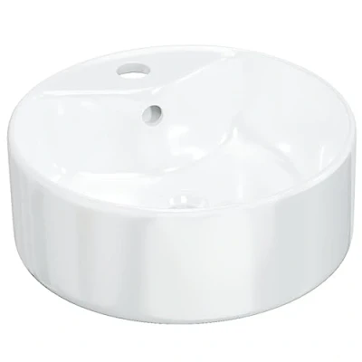 Afbeelding van vidaXL Wasbak 40x14,5 cm rond keramiek wit
