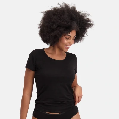 Afbeelding van Bamboo Basics Kate T shirt 2/pack Zwart Oeko Tex gecertificeerd