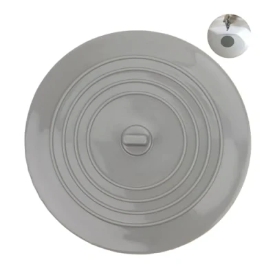 Afbeelding van Universele Siliconen Stop voor Badkuip, Douche &amp; Keukengootsteen, Afneembare Afvoerplug Afdekking, Voorkomt het weglopen van water, 15 cm Diameter, Afvoergat tot 120 mm, Grijs, drain plug cover