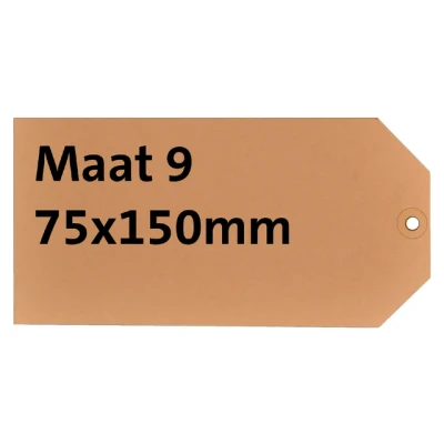 Afbeelding van Label karton nr9 200gr 75x150mm chamois 1000stuks