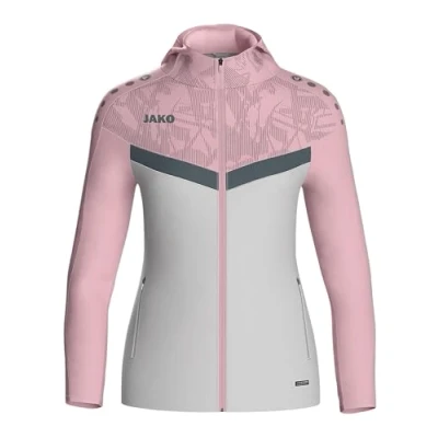 Afbeelding van Jako Iconic Jas Met Kap Dames Zachtgrijs / Roze Antra Light Maat: 36