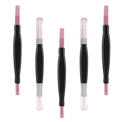 Afbeelding van VETPW 5 stuks puimsteen nagelvijlen, dubbele kop nail art polijstpen stick, nagelriemduwer nagelriemverwijderaar, pedicure manicure gereedschap, nagelriemtrimmer voor het reinigen van nagelbed