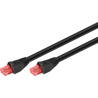 Afbeelding van 15 m CAT 6 Outdoor patch cable, U/UTP, black copper material, PE outer