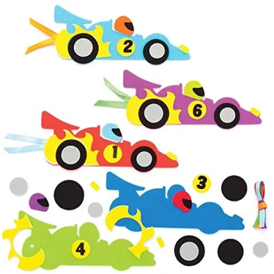Afbeelding van Baker Ross AT723 Race Auto Boekenleggers (6 stuks) Knutselspullen en Knutselsets voor Kinderen