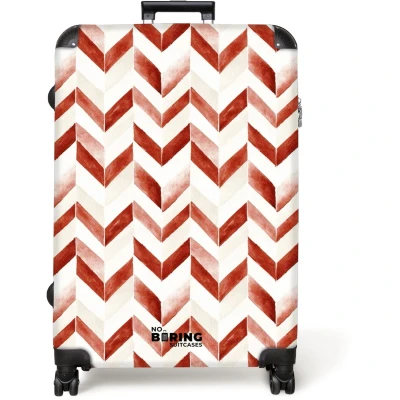 Afbeelding van NoBoringSuitcases.com® Koffer groot Reiskoffer lichtgewicht Pijlen patroon rood Rolkoffer met 4 wielen Grote trolley XL 98 liter bagage