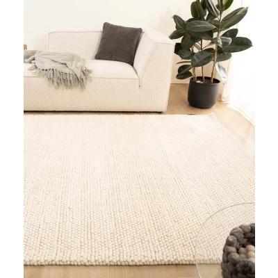Afbeelding van Wollen Tapijt/Vloerkleed Fjell Wit 160x240 Cm 100% Wol