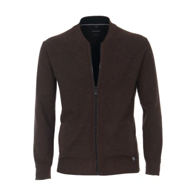 Afbeelding van Casa Moda Zip Vest Bruin maat L Heren met Regular fit Pasvorm Katoen Suitable Herenkleding