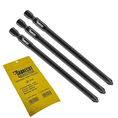 Afbeelding van 3 x SabreCut SCP110PH2_3 110mm PH2 Compatibel met Makita 6830 6831 P 43898 en Helfer MSV 6 Buhnen 20 45 Autofeed Collated gipsplaten schroevendraaier Gun Bit Single Ended Phillips No.2 Heavy Duty