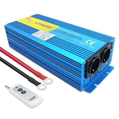 Afbeelding van Cantonape Pure Sine Wave Power Inverter 1500W / 3000W DC 12V naar AC 240V converter met draadloze afstandsbediening en 2 EU uitgangen voor RV Truck Car