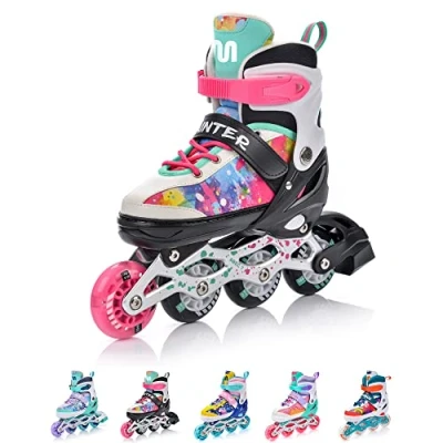 Afbeelding van meteor® Inline Skates 4 in 1 voor Kinderen Jeugd Volwassen Ideaal Jongens en Meisjes Instelbare Maat