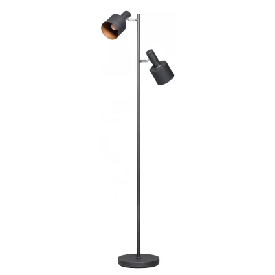 Afbeelding van ETH Expo Trading Sledge vloerlamp zwart met 2 verstelbare kappen