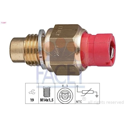 Afbeelding van Sensor, olietemperatuur FACET, u.a. für Alfa Romeo, Fiat, Lancia
