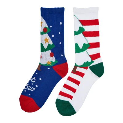 Afbeelding van Urban Classics Unisex sokken Fancy X Mas Tree Socks 2 pack, kerstmotieven, verkrijgbaar in multicolor, maat 35 38 tot 47 50, Meerkleurig, 43 46 EU