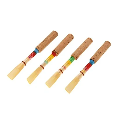 Afbeelding van 4Pcs Oboe Reed, Medium Soft Reeds Handmade Reed Red Cork Wind Instrument Parts with Plastic Storage Box