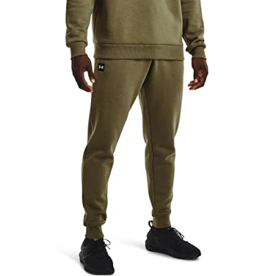 Afbeelding van Under Armour Heren Rival Fleece Joggingbroek Groen M, Tent (361)/Onyx Wit, M