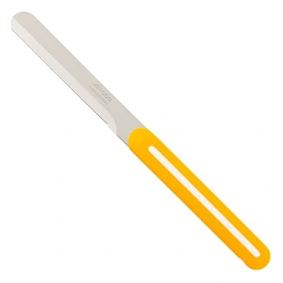 Afbeelding van Arcos Tafelmes serie B Line gekarteld lemmet van nitrum roestvrij staal, handvat polypropyleen, oranje met witte strepen, 100 mm