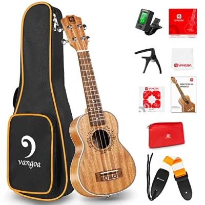 Afbeelding van Vangoa Sopraan Ukelele Mahonie Akoestische 21 inch met Beginnersset