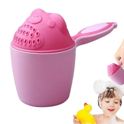 Afbeelding van Teksome Spoelbekers voor kinderen, Beer Shampoo Cup Cartoon Baby Rinse Haar Wasbeker met Handvat Herbruikbare Leuke Dieren Peuter Kinderen Wassen