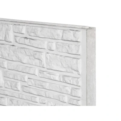 Afbeelding van Berton motiefplaat wit/grijs H26xD4,8xL184 cm rustico Tuindeco