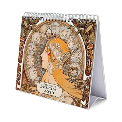 Afbeelding van Grupo Erik CS23032 Kalender 2023 Alphonse Mucha Bureaukalender 12 maanden met fsc certificaat