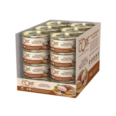 Afbeelding van 24x Wellness Core Kattenvoer Signature Selects Shredded Kip Kalkoen 79 gr