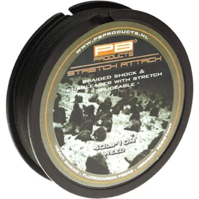 Afbeelding van PB Products Stretch Attack Shockleader &#039;Weed&#039; 40lb (10m) Leaders