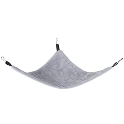 Afbeelding van Pssopp Kleine huisdier hangmat driehoek kooi opknoping bed accessoires voor hamster eekhoorn suiker zweefvliegtuig cavia muizen ratten vogels (grijs)
