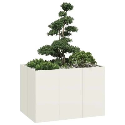 Afbeelding van vidaXL Plantenbak 120x80x80 cm staal wit