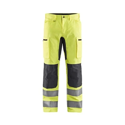 Afbeelding van Blaklader HIgh Vis broek met stretch 1585 1811 Geel/Medium Grijs D84