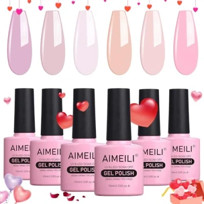 Afbeelding van AIMEILI uv Gel Nagellak Set Gellak Kleur Gelnagel Soak Off Polish Van 6 X 10 ml Gift Kit 31