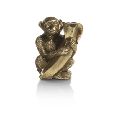 Afbeelding van Coco Maison Kandelaar Kaarsenhouder Aap Banaan Goud 15cm