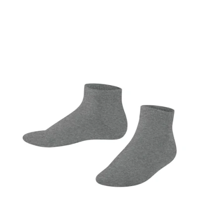 Afbeelding van FALKE Uniseks kind Korte sokken Family K SN Duurzaam Katoen Kort eenkleurig 1 Paar, Grijs (Light Grey Melange 3390) nieuw milieuvriendelijk, 39 42