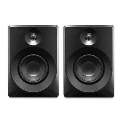 Afbeelding van Medion Bluetooth Speaker (P61925) Luidspreker Boekenplank Subwoofer &amp; Tweeter Zwart Hout Set van 2