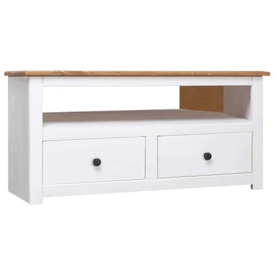 Afbeelding van vidaXL Tv hoekkast Panama Range 93x49x49 cm massief grenenhout wit