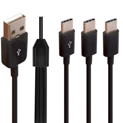 Afbeelding van Tomost Multi USB C Splitterkabel, 3 in 1 2.0 A Mannelijk naar Drie Typec tot Sync Oplaadkabel Adapter Koord Compatibel met Mobiel/Android en meer (30cm)