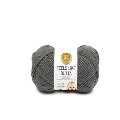 Afbeelding van Lion Brand Yarn Company Feels Like Butta Garen, Polyester, Houtskool, 17.78 x 6.35 cm