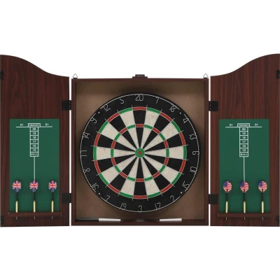 Afbeelding van Dartbord Professioneel Met Kast En 6 Darts Sisal