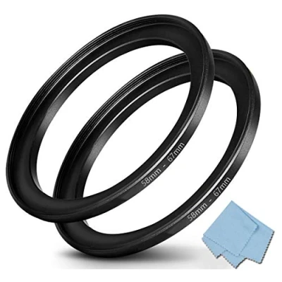 Afbeelding van 58 mm 67 opstapring (58 lens tot filter), KOMET cameralensfilter step up ringlens converter accessoires (2 stuks)