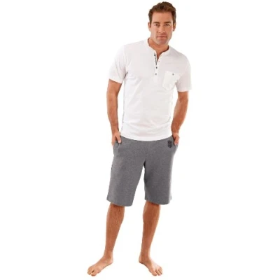Afbeelding van Schiesser Heren Mix &amp; Relax Bermuda pyjamabroek, blauw (804 nachtblauw), 50, 50