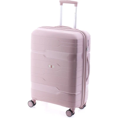 Afbeelding van Gladiator Boxing M Spinner 67 TSA Cijferslot 67x46x27cm Expandable 70 tot 80 Liter Reiskoffer met Wielen Valies Kofferslot Metallic Pink